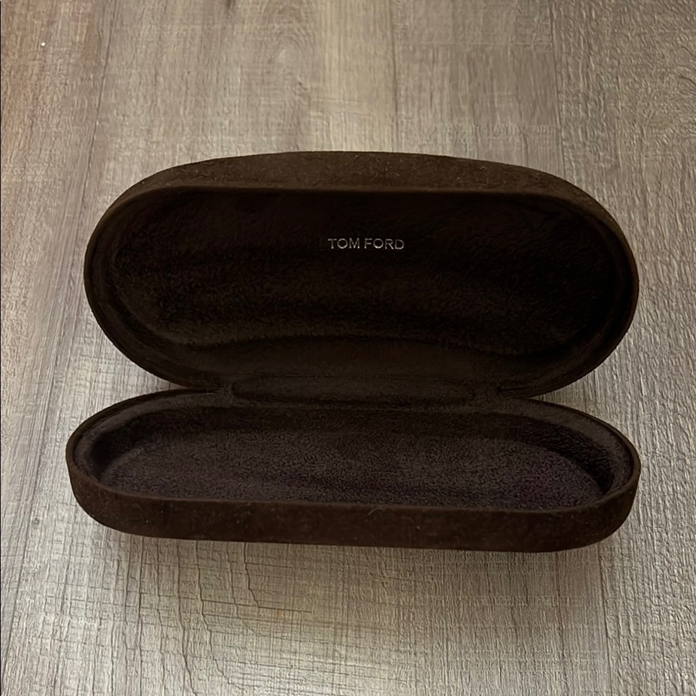 Tom Ford Brown Eyeglass Case with Smooth Finish